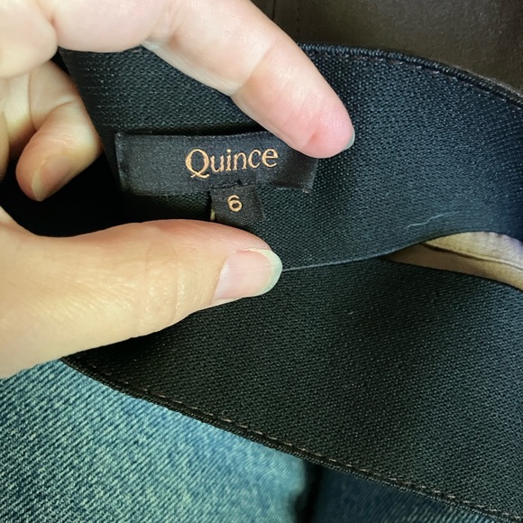 Quince brown leather midi skirt size 6 - Picture 2 of 5